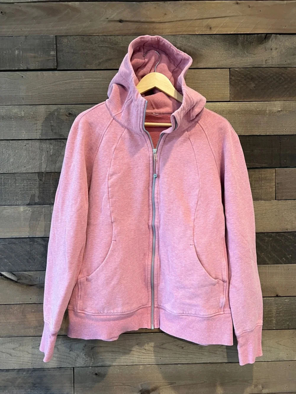 Lululemon Women's Scuba Hoodie *Light Cotton Fleece Heathered Brier Rose Size 18 - Picture 3 of 8